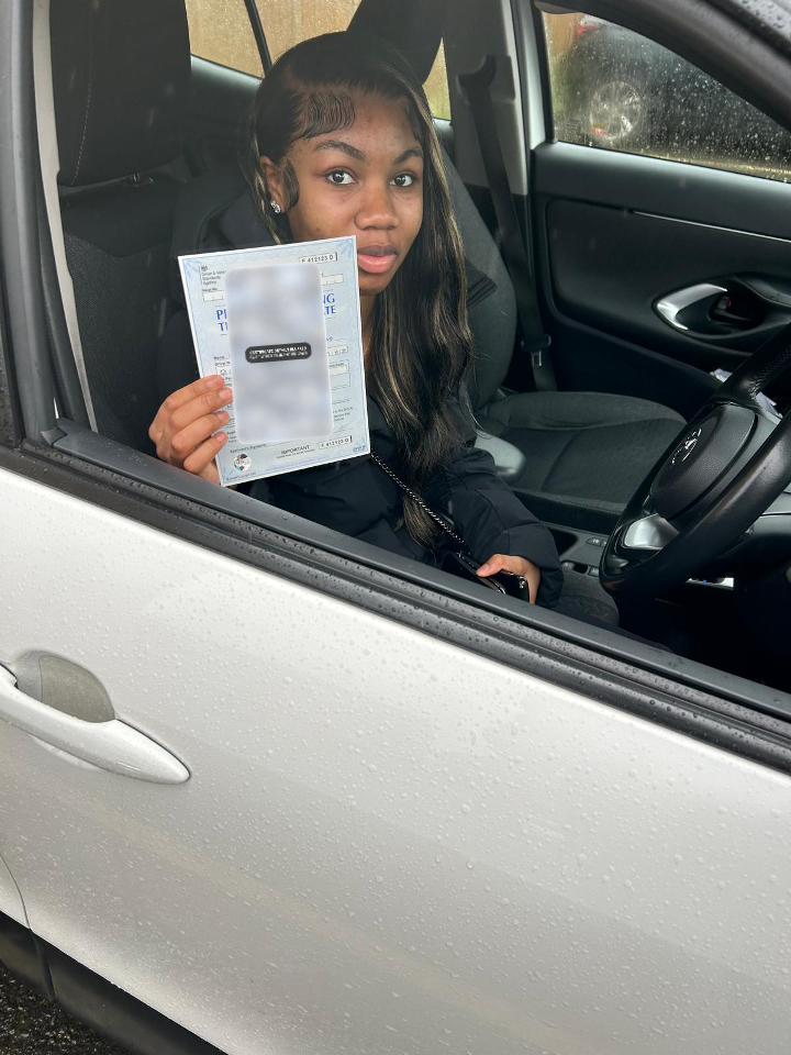 Passed learner holding a privacy-protected practical driving test certificate